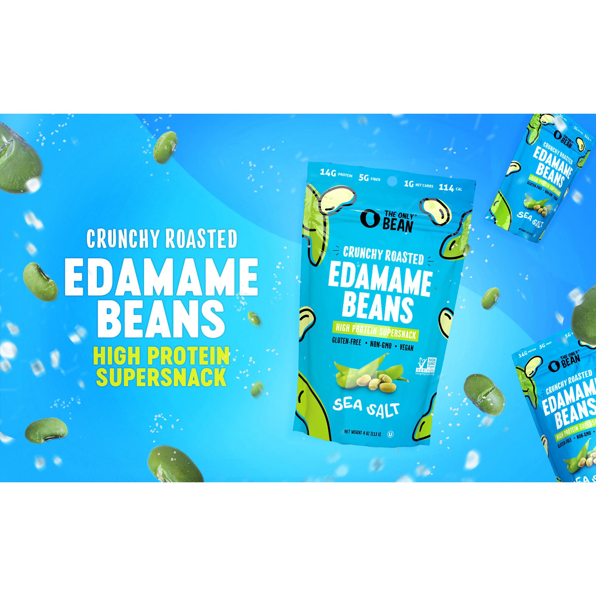 Crunchy Roasted Edamame Beans - Sea Salt (3 Bags)